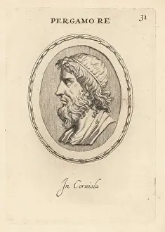 Corniola: Bust of King Pergamon, Attalid kingdom