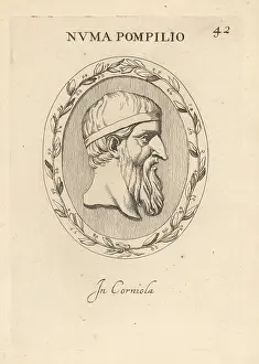 Carnelian: Bust of Numa Pompilius, legendary second king of Rome