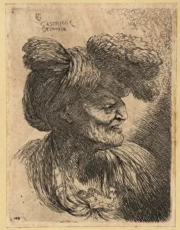 Master Painter: Bust of an old man, wearing a large turban, in