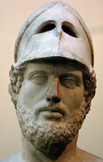 Pericles: Bust of Pericles (495-429 BC). Roman copy. From Hadrian's V