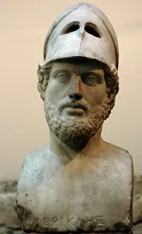 Pericles: Bust of Pericles (495-429 BC). Roman copy. From Hadrian's V
