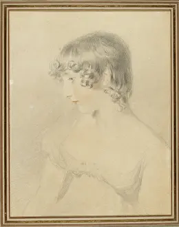 Bloxam: Bust portrait of Susan Bloxam, turned in profile to left