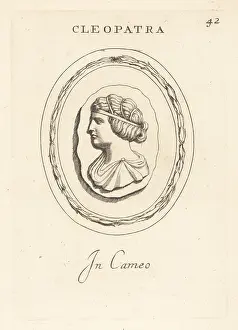 Abraham Blooteling: Bust profile of Cleopatra, Queen of Egypt, in cameo