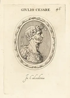 Lituus: Bust in profile of Gaius Julius Caesar, Roman general
