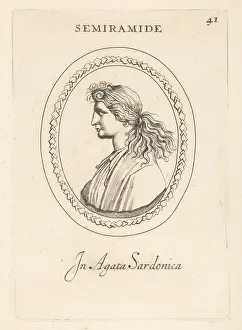 Semiramide: Bust profile of Semiramis, warrior queen of Assyria