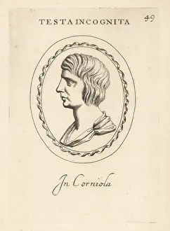 Abraham Blooteling: Bust profile of an unknown sitter in carnelian