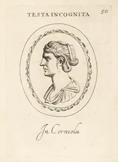 Abraham Blooteling: Bust profile of an unknown woman in carnelian