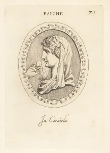 Abraham Blooteling: Bust of Psyche holding a butterfly by its wings
