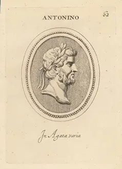 Variegated Agate: Bust of Roman emperor Antoninus Pius