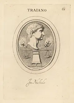 Abraham Blooteling: Bust of Trajan, Roman Emperor
