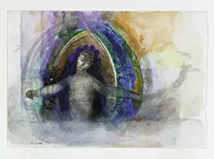 Odilon: Bust of a woman, arms outstretched