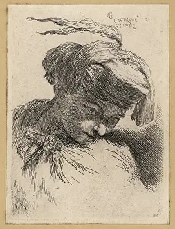 Master Painter: Bust of a young man looking down, clean shaven