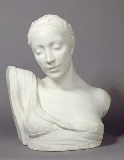 Bartholome: Bust of a young woman in marble