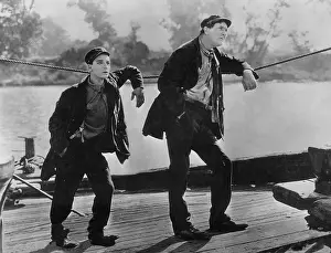 Reisner: Buster Keaton (left) with Ernest Torrence (right) in Steamb