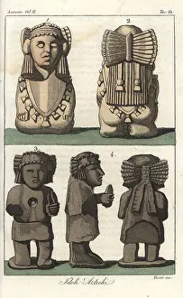 Verico: Busts of sacred idols of the Aztecs, Mexico