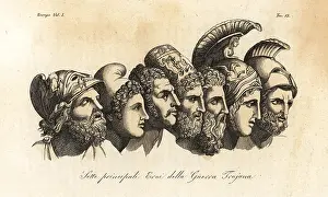 Moderno: Busts of seven principal heroes of the Trojan War