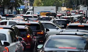 Congestion: Busy intersection in Central Seoul, South Korea