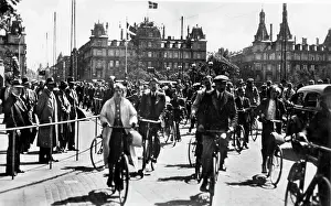 Bikes: Busy scene in Copenhagen, Denmark