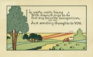 Remembering: Busy but sending thoughts postcard
