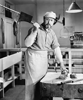 Skeptic: Butcher chopping meat with cleaver
