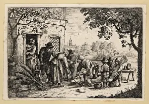 Master Painter: Butcher sharpening his knife before slaughtering