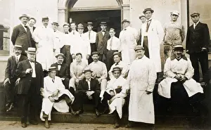 Shabby: Butchers and others outside their work premises, USA