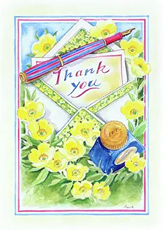 Buttercups: Buttercups with Thank you note and pen