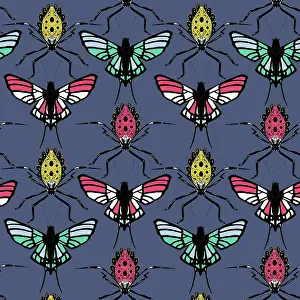Bugs: Butterflies and bugs repeating pattern design