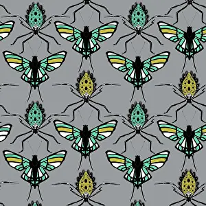 Bugs: Butterflies and bugs repeating pattern design