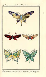Parisiens: Butterfly brooches mounted in diamonds designed by Morgan