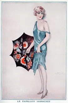 Meunier: Butterfly on her shoulder by Suzanne Meunier