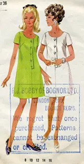Butterick: Butterick pattern for ladies summer dresses, 1960s