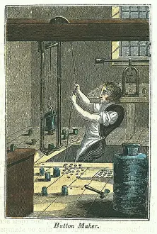 1823: Button Maker: Stamping out metal buttons. Blank