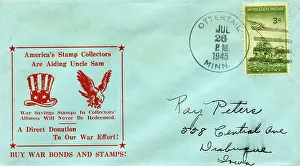 Fundraising: Buy War Bonds and Stamps, WW2 envelope