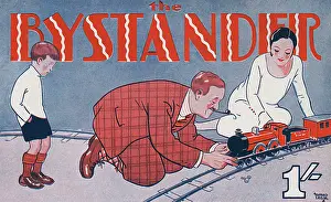 Masthead: Bystander masthead 1929, playing with train set