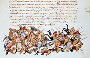 Overwhelming: Byzantine cavalrymen overwhelming enemy cavalry