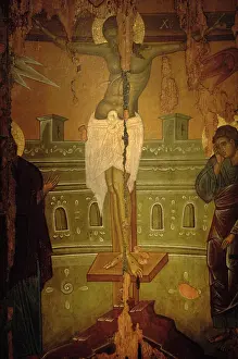 Icon: Byzantine icon. Crucifixion. Rhodes workshop. 15th century