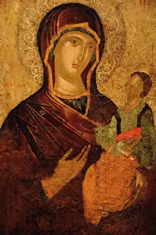 Icon: Byzantine icon. Virgin of Tenderness. XV century. Greece