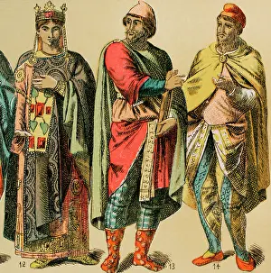1200s: Byzantines, 1000-1200. From left to right: women's