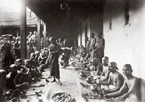 Viewer: c. 1880s India - men at a meal - monastery?