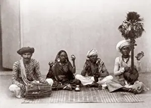 Viewer: c. 1880s India - musicians and dancer