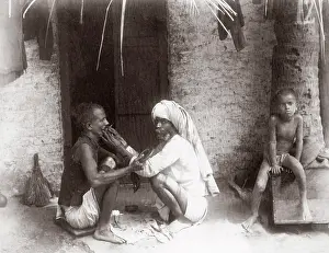 Viewer: c. 1880s India - street barber