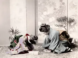 Kimino: c. 1880s Japan - formal greeting and present