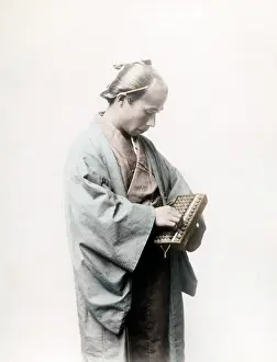 Abacus: c. 1880s Japan - man with an abacus