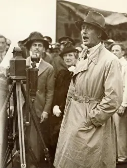 Giles: C W A Scott making a speech at Croydon