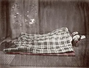 Geisha: c.1880's Japan - young women sleeping under eiderdown