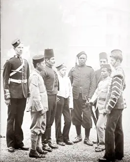 Captioned: c.1890s British Army Regiment - colonial regiments