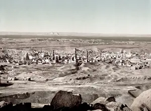 Photochrome: c.1890's Egypt - view of Cairo towards the pyramids