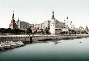 Photochrome: c.1890s Russia - the Kremlin from the Moskva River