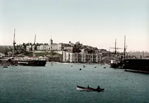 Photochrome: c.1890s Turkey Istanbul - ships on the Bosphorous